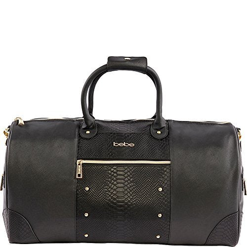 BEBE Ellisa Weekend Travel Bag for Women, Black Croc One Size
