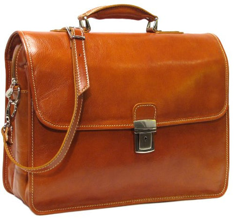 Floto Luggage Cortona Laptop Brief, Olive/Brown, Medium