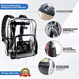 Heavy Duty Clear Backpack Durable Military Nylon Transparent for School, Airport Security