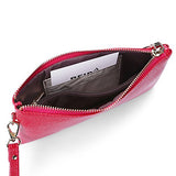 BOBILIKE Women's RFID Blocking Leather Wallets Credit Card Cash Holder Clutch Wristlet, Rose Red