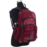 Eastsport XL Semi-Transparent Mesh Backpack with Comfort Padded Straps and Bungee, Sport Red