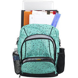 Eastsport Multi Pocket School Backpack, Turquoise/Black Dots Print