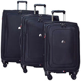 Delsey Luggage Cruise Lite Softside 3 Piece Set (21"/25"/29") Spinner Suitcase (Black)