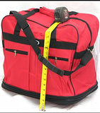40" Red Large Expandable Rolling 6 Wheeled Duffel Bag Spinner Suitcase Luggage