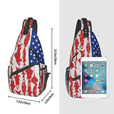 American Flag Fish Sling Bag Crossbody Backpack Shoulder Casual Chest Bags For Travel Gym Sport Hiking
