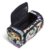 Vera Bradley Women's Recycled Lighten Up Reactive Large Travel Cosmetic Makeup Organizer Bag, Happy Blooms Cross-Stitch, One Size