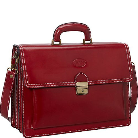 Sharo Leather Bags Italian Leather Computer Brief And Messenger Bag (Apple Red)