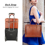 Banuce Womens Full Grains Leather Briefcase Business Satchel Bag for 14 Laptop Attache Case Brown