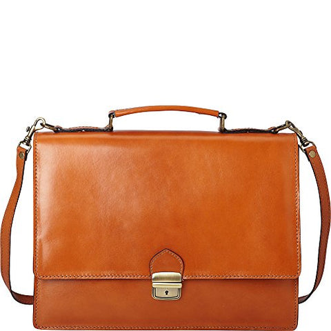Sharo Leather Bags Thin Style Italian Leather Brief And Messenger Bag (Apricot)