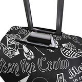 DEYYA Cute Crow Skull Head Chariot Spandex Travel Luggage Protector Suitcase Cover Fit 22-24 Inch