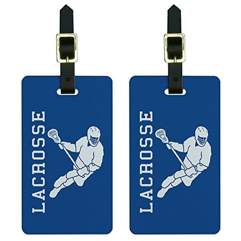 Graphics & More Lacrosse-Sport Luggage Tags Suitcase Carry-On Id, White