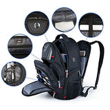 Laptop Backpack,Swissdigital Busniess Travel Polyester Backpack With Usb Charging Port And Rfid