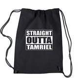 Backpack Straight Outta Tamriel Gamer Black Drawstring Backpack