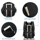 Travel Backpack for Men, Expandable Laptop Backpack with USB Charging Port, Large Anti Theft Business Computer Bag Water Resistant College School Bookbag Gift for Men Women Fit 15.6 Inch laptop, Black