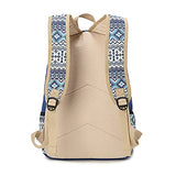 Dot Casual Canvas Backpack Bag, Fashion Cute Lightweight Backpacks for Teen Young Girls (Khaki)