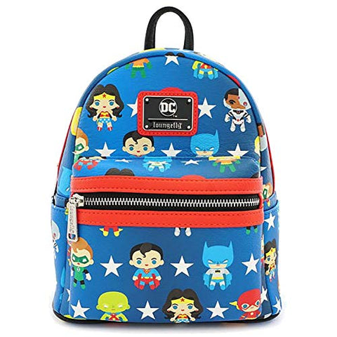 Loungefly DC Comics Chibi Characters Faux Mini Backpack - DCCBK0017