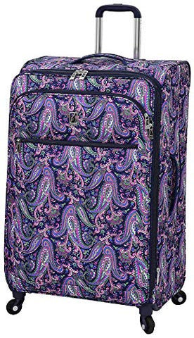 London Fog 29'' Mayfair Pink & Navy Paisley Spinner Luggage Luggage 29 Inches Pink/navy blue