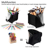 Makeup Brush Organzier Bag,High Capacity Portable Stand-Up Makeup Brush Holder,Professional Artist Makeup Brush Sets Case Waterproof Dust-proof Makeup Brush Cup
