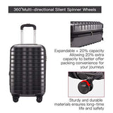 Chariot Luggage Light Weight PC+ABS Spinner Suitcase 20inch TSA Lock Available Gray