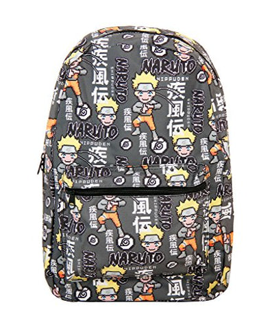Naruto Shippuden All Over Kanji Print Charcoal Backpack