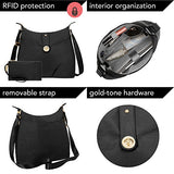 Baggallini Helsinki Travel Tote Bag Gold Hardware, Black, One Size