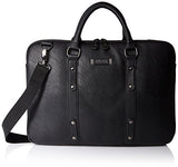 Kenneth Cole Reaction Faux Leather Slim Dual Compartment Top Zip 16" Laptop Business Case, Black