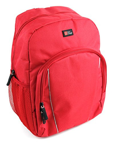DURAGADGET Bright Red Water-Resistant Compact Backpack with Rain Cover for The Alafat Solar ES-T63