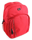 DURAGADGET Bright Red Water-Resistant Compact Backpack with Rain Cover for The Loewe Klang M1