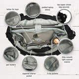 Lily & Drew Nylon Crossbody Bag for Women with Shoulder Strap, Luggage Strap, Laptop Sleeve (Black)