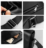 Saierlong New Mens Black Genuine Leather Briefcase Messenger Bags Business Handbags