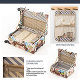 COTRUNKAGE Small 20" Vintage Luggage Set 2 Pieces Carry On Suitcase for Womens, Stamp (13" & 20")