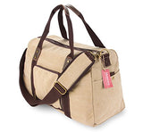 Duffel Bag with Shoe Compartment Canvas Weekender Tote (Khaki)