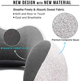 MLVOC Travel Pillow 100% Pure Memory Foam Neck Pillow, Comfortable & Breathable Cover, Machine Washable, Airplane Travel Kit with 3D Contoured Eye Masks, Earplugs, and Luxury Bag, Standard, Gray