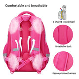 Kids Unicorn Backpack for Girls Elementary Kindergarten Preschool School Bag 16″ Multifunctional Cute Large Capacity