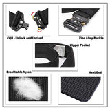 PuPeiLife Military Tactical Travel Money Belt - Hidden Pocket Concealed Money Belt for Man Suitable Waist Circumference 28 to 42 Inches Included Paracord Outdoor Keychain Hook - Black 2 Packs