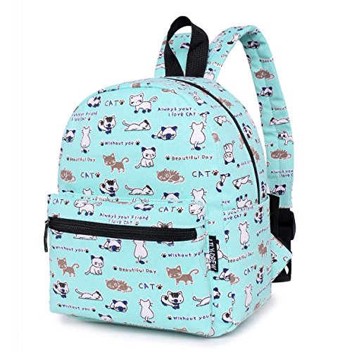 Lightweight Canvas Mini Backpack for Women, Teens (Cat Blue Small V2)