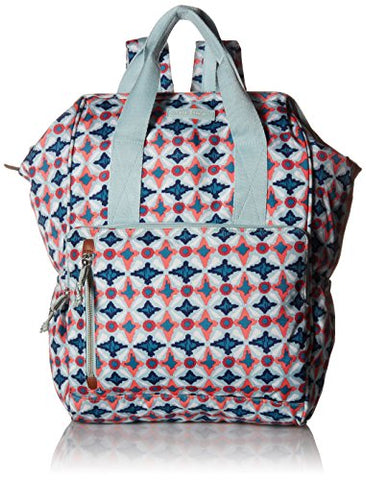 Vera Bradley Lighten Up Frame Backpack, Polyester, water geo