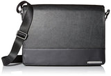 Calvin Klein Men's Pebble Leather Messenger, Ink/Black