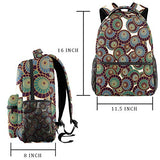 LORVIES Japanese Cute Round Pattern Lightweight School Classic Backpack Travel Rucksack for Girls Women Kids Teens