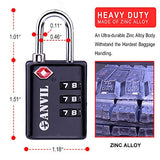 TSA Approved Luggage Locks, Durable Travel Lock with Inspection Indicator and 3 Digit Re-Settable