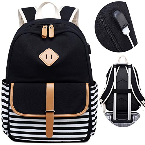 Dejaroo Canvas Travel Laptop Backpack for Women, Men or Kids - Everyday Bag  for Professionals, Commuters, School or College fits 15 inch Laptop - Cute