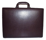 Mancini Leather Slim Attache Laptop Briefcase Bordeaux/Burgundy