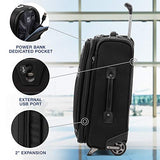 Travelpro Luggage Platinum Elite 20" Carry-on Intl Expandable Rollaboard w/USB Port, Shadow Black
