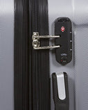 Dejuno Atlas 3-Piece Hardside Spinner Tsa Combination Lock Luggage Set, Silver