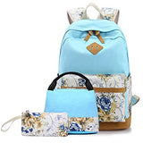 Schoolbag for High School,MeiLiio 3 Pcs/Set Fashion Studen Backpack Sets with Zipper Lunch Bag &