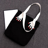 Bibitime Halloween Canvas Tote Bag Women Beach Crossbody Purse Handbag Reusable Shopping Bags