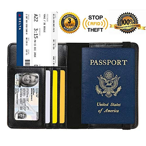 Passport Holder, DESERTI BRANDS RFID Blocking passport Cover Wallet for women men Leather Card Case