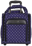 Kenneth Cole Reaction Dot Matrix 14" 600D Polka Dot Polyester 2-Wheel Underseater Carry-On, Navy