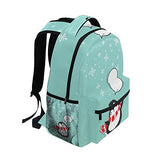 Backpack Travel Cartoon Penguin School Bookbags Shoulder Laptop Daypack College Bag for Womens Mens
