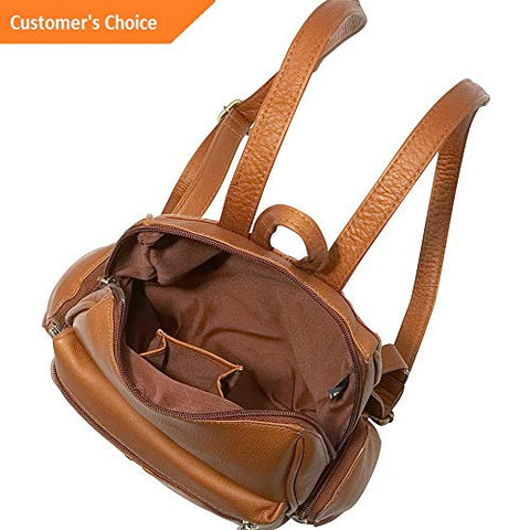 Sandover Le Donne Leather Zip Around Backpack/Purse 4 Colors Backpack Handbag NEW | Model LGGG -